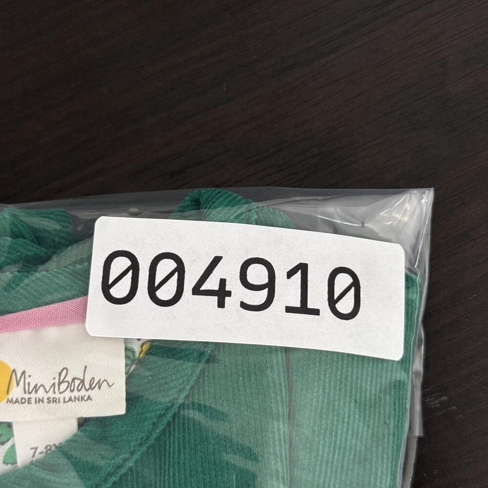 Mini Boden Dress Girls 7-8Y Corduroy Ruffle Sleeve Heart Pockets A-Line Green - Picture 10 of 10